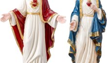 Bucherry 2 Pcs Sacred Heart Jesus Mary Statue, 10” Catholic Figurines Bucherry 2 Pcs Sacred Heart Jesus Mary Statue, 10” Catholic Figurines