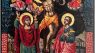 The Crucifixion 18th Century Greek Orthodox Byzantine Gilded Icon (23 x 30 cm)