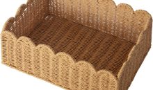 Scalloped Basket, Wicker Storage Baskets, Hand Woven Baskets for Shelves,Natural Baskets for Organizing (M-14″ L x 10.5″ W x 6″ H) Scalloped Basket, Wicker Storage Baskets, Hand Woven Baskets for Shelves,Natural Baskets for Organizing (M-14″ L x 10.5″ W x 6″ H)