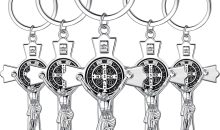 Hicarer 15 Pieces Saint Benedict Cross Keychains Benedict Medal Cross Pendant Keychain Metal Jesus Cross Crucifix Key Rings Religious Faith Key Holders for First Communion Easter Women Men Party Favor Hicarer 15 Pieces Saint Benedict Cross Keychains Benedict Medal Cross Pendant Keychain Metal Jesus Cross Crucifix Key Rings Religious Faith Key Holders for First Communion Easter Women Men Party Favor