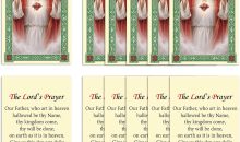 ESNOY 10 Pack Sacred Heart of Jesus Prayer Cards – Catholic Sagrado Corazón de Jesús The Protector – Holy Card with The Lords Prayer