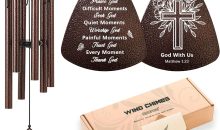 Christian Gifts for Women Men, 32″ Bronze Wind Chimes Religious Gifts with Bible Verse, Spiritual Faith Based Gift for Christian Women Mom Sister Friend Coworker