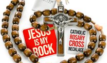 SANCTUM VERITAS Catholic Rosary Necklace | Large Italian Prayer Beads Gift