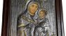 Virgin Mary Icon Silver Relief Cover Orthodox Wall Art on Wood