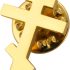 Stainless Steel Antique Orthodox Cross Brooch Pin Antique Christian Faith Symbol Vintage Lapel Pin For Men and Women