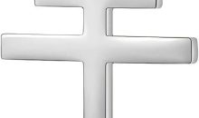 Orthodox stainless steel cross necklace for men and women, simple and retro silver glossy titanium steel cross pendant