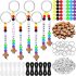 Landical 564 Pcs Wood Cross Keychain Making Kit DIY Name Bead Craft