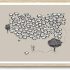 KISSFOX Jesus Leaves the 99 Sheep OAK Wood Framed Wall Art Christian Inspirational Canvas Art Prints Modern Lost Sheep Pictures Wall Decor Sketch Faith Art Paintings Posters For Bedroom Living Room