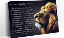 GFGVZLSK Lion of Judah Psalm 23 Canvas Wall Art 12×16 in GFGVZLSK Lion of Judah Psalm 23 Canvas Wall Art 12×16 in