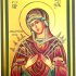 Panagia of Seven Swords Icon Orthodox Christian Wall Art, Gold Leaf