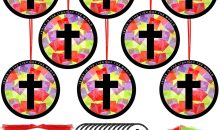 Motipuns 32 Sets Cross Suncatchers Kit, Christian Sunday School Crafts