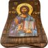Aeiniwer sakis Crackle Style Blessed Wooden Greek Christian Orthodox Handmade Icon Jesus Christ Blessing (19 X 13 cm or 7.4 X 5.1 in) Solid Wood