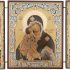 BlessedMart Orthodox Triptych Icon – Folding Wooden Byzantine Icon – Christian Religious Home Decor & Gift (Our Lady of the Don)